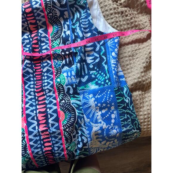 Lilly Pulitzer Mila Stretch Shift Dress Leied Back Print Size 8 euc - Picture 10 of 12